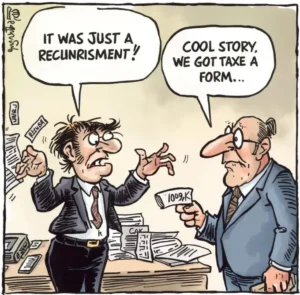 Reimbursement versus income 1099-K IRS logic cartoon gross payments reported